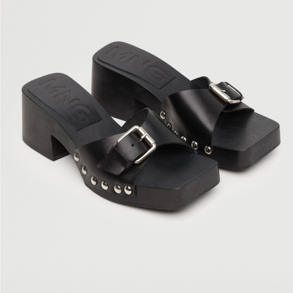 Mango studded black sandals